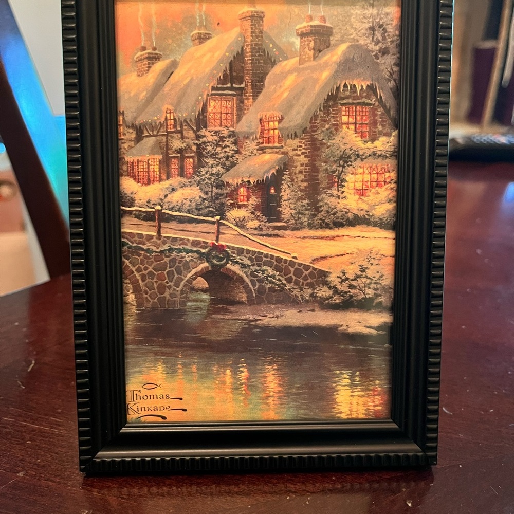 Thomas Kincaid framed art 4 x 6“ in new black frame